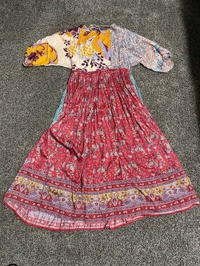 Free People What You Want Patchwork Floral Maxi Dress Size: small